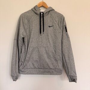 Gray Nike Therma-fit Hoodie with Black Logo